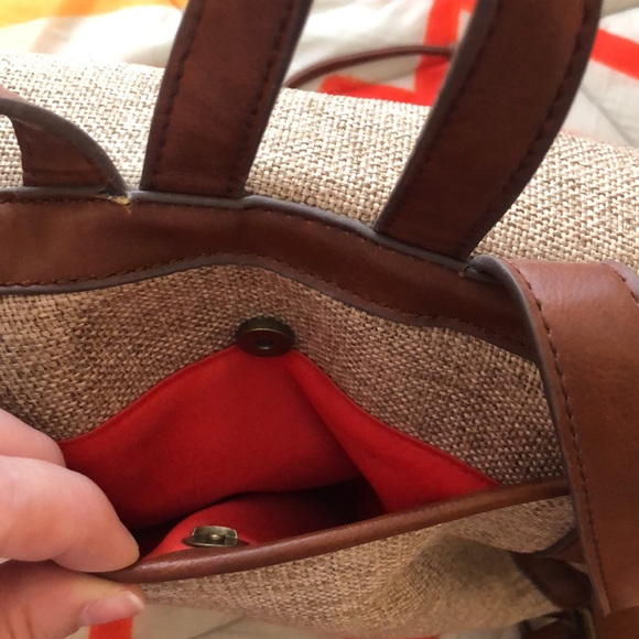 Lucky Brand Burlap Rucksack - Picture 5 of 9